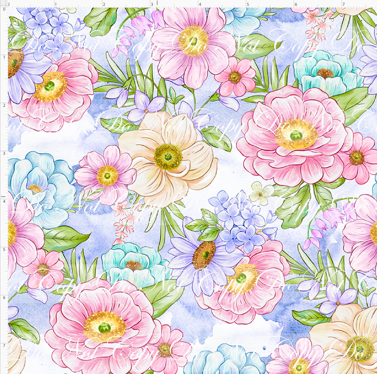 CATALOG - PREORDER R128 - Bunny Bliss - Floral - Periwinkle - SMALL SCALE