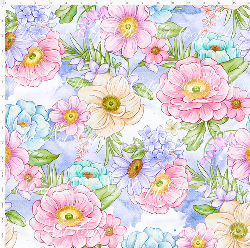 CATALOG - PREORDER R128 - Bunny Bliss - Floral - Periwinkle - LARGE SCALE