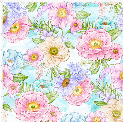 CATALOG - PREORDER R128 - Bunny Bliss - Floral - Blue - SMALL SCALE