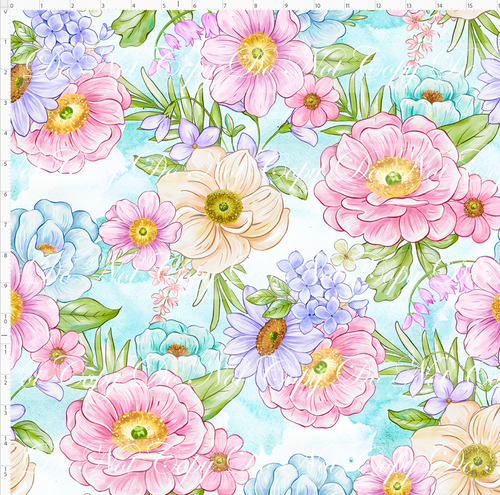 CATALOG - PREORDER R128 - Bunny Bliss - Floral - Blue - LARGE SCALE