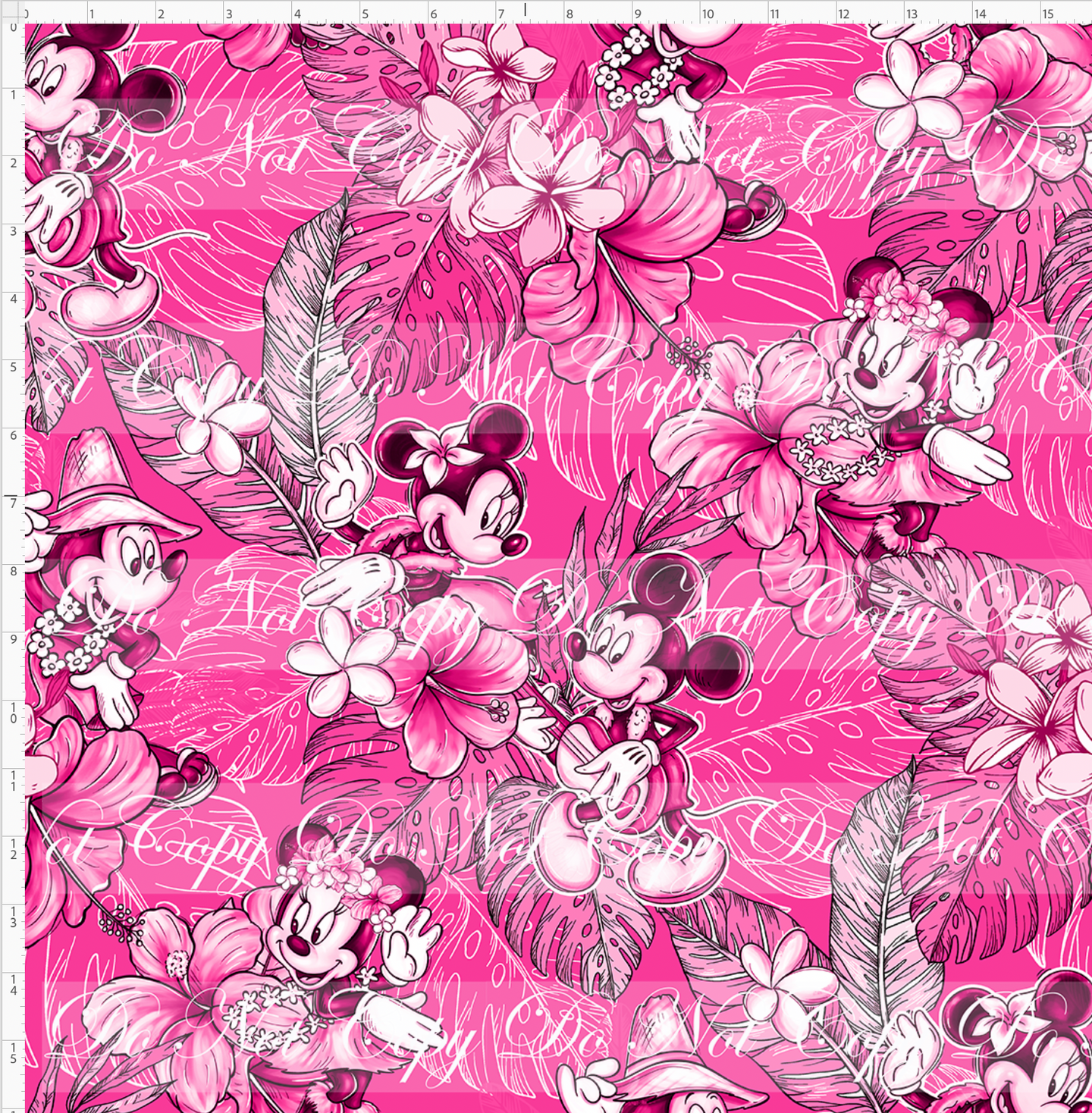 Retail - Aulani - Floral Monotone Characters - Pink - LARGE SCALE