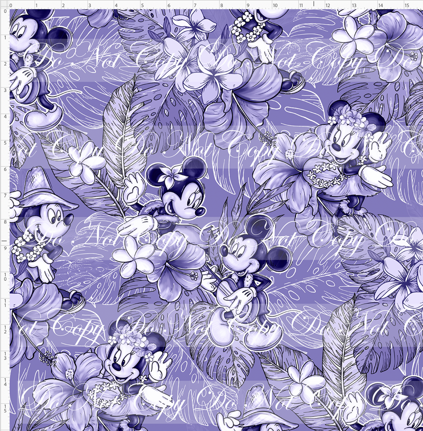 Retail - Aulani - Floral Monotone Characters - Purple - LARGE SCALE