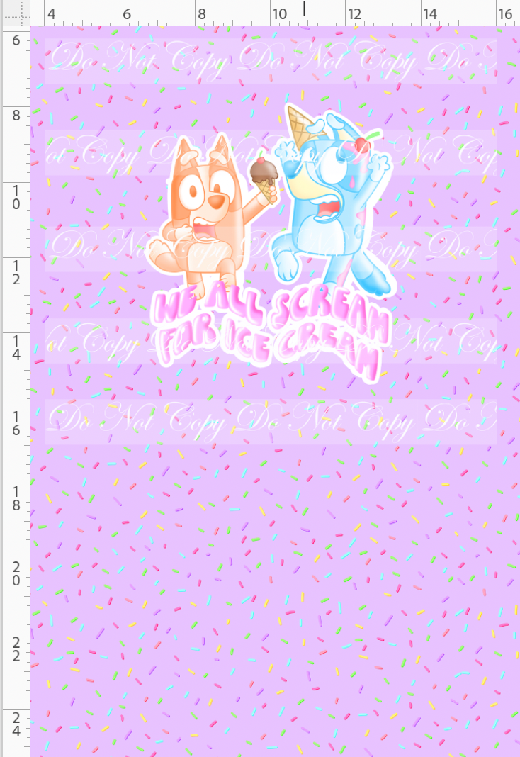 Retail - Ice Cream Heelers - Panel - Purple - Sprinkles - CHILD