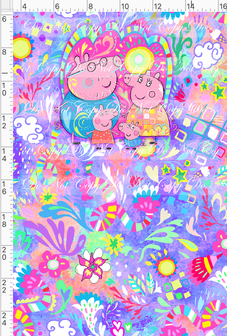 Retail - Artistic Pig - Panel - Family in Sun - Purple - CHILD