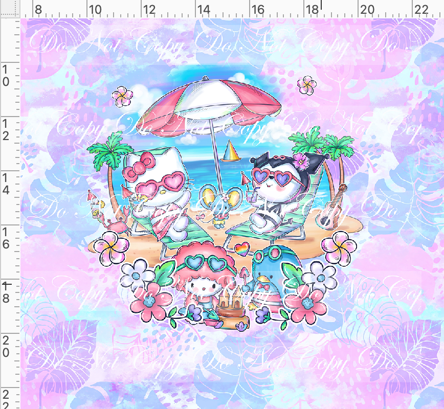 Retail - Summer Sanrio - Panel - Pastel Leaves - ADULT