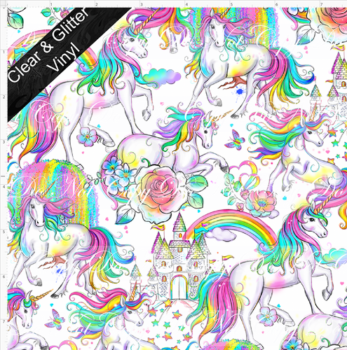 Retail - Rainbow Unicorn - Main -  SMALL SCALE - CLEAR & GLITTER VINYL