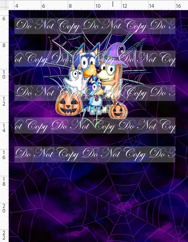 Retail - Halloween Heelers - Panel - Family - Blue Purple - CHILD