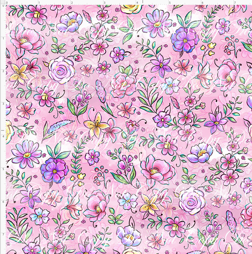 CATALOG - PREORDER R117 - Equestrian Princesses - Floral - Pink - SMALL SCALE