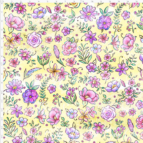 CATALOG - PREORDER R117 - Equestrian Princesses - Floral - Yellow - LARGE SCALE