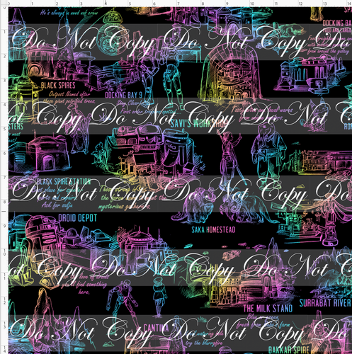 CATALOG - PREORDER R117 - Galaxy's Edge Map - Black Background Rainbow Images - REGULAR SCALE