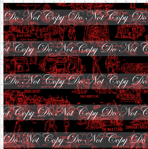 CATALOG - PREORDER R117 - Galaxy's Edge Map - Black Background Red Images - REGULAR SCALE