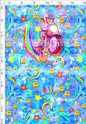 PREORDER - Artistic Brothers - Panel - Princess on Moto - Blue Background - CHILD