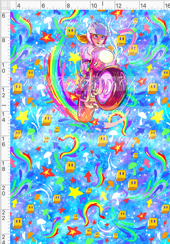 Retail - Artistic Brothers - Panel - Princess on Moto - Blue Background - CHILD