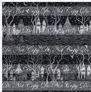 PREORDER - Embroidery Collection - Black and White Spooky House - SMALL SCALE