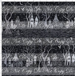 PREORDER - Embroidery Collection - Black and White Spooky House - REGULAR SCALE