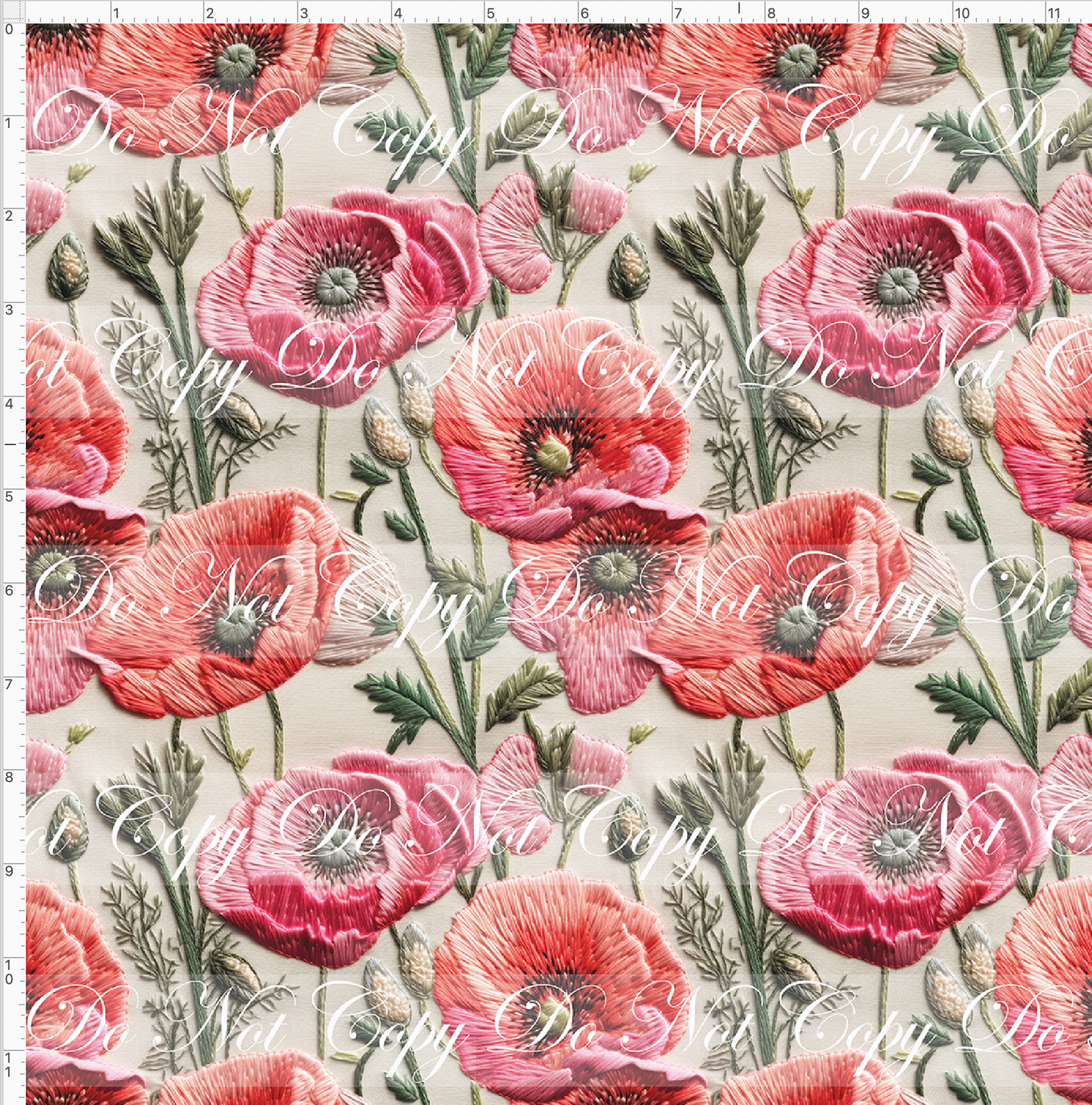 PREORDER - Embroidery Collection - Pink Poppies - REGULAR SCALE