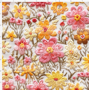 PREORDER - Embroidery Collection - Yellow Pink Floral - SMALL SCALE