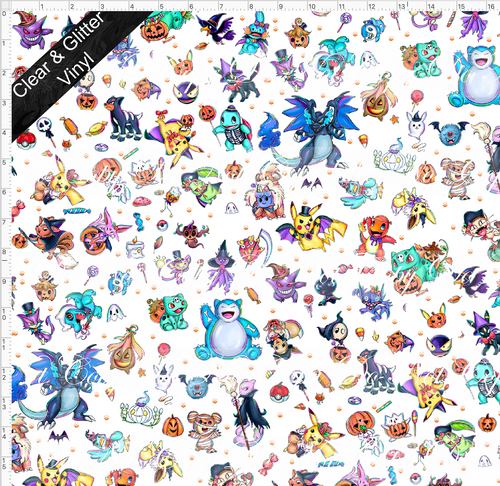 CATALOG - PREORDER - Halloween Critters - Tossed - SMALL SCALE - CLEAR & GLITTER VINYL
