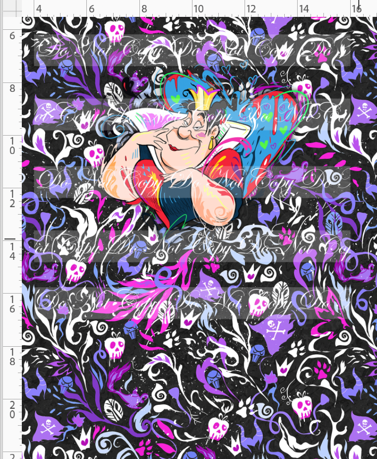 Retail - Artistic Villains - Panel - Heart Queen - White Purple Pink - CHILD