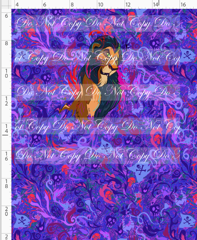 Retail - Artistic Villains - Panel - Lion - Purple Pink - CHILD