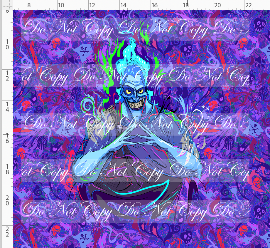 Retail - Artistic Villains - Panel - Blue Flames - Purple Pink - ADULT