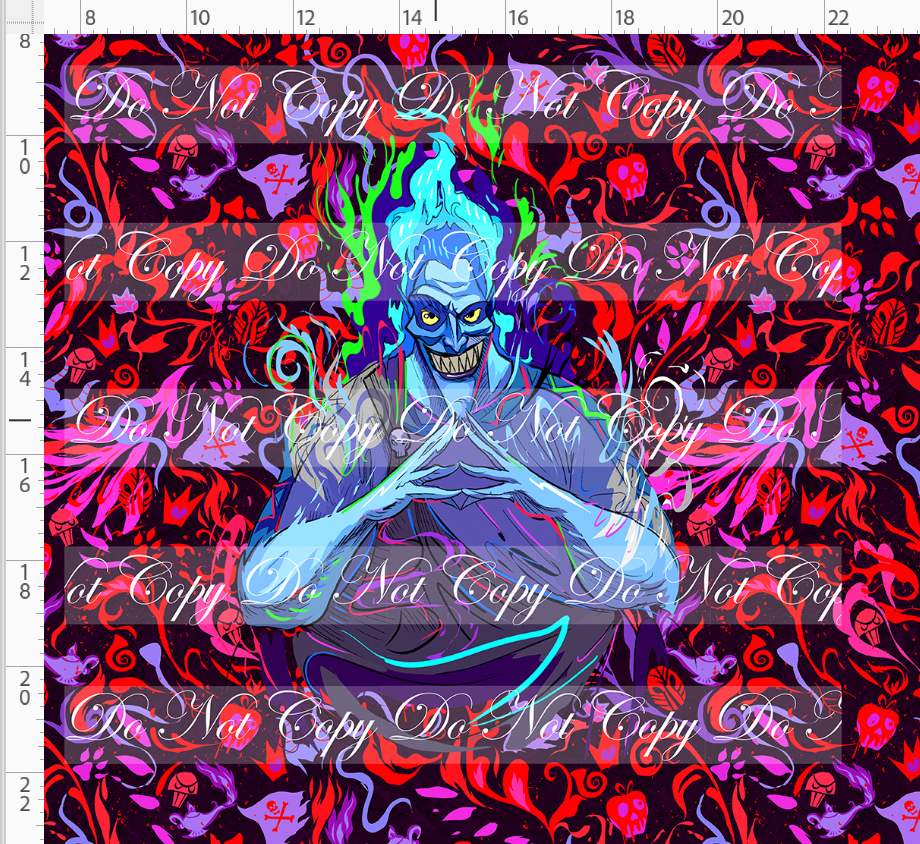 Retail - Artistic Villains - Panel - Blue Flames - Red Purple Pink - ADULT