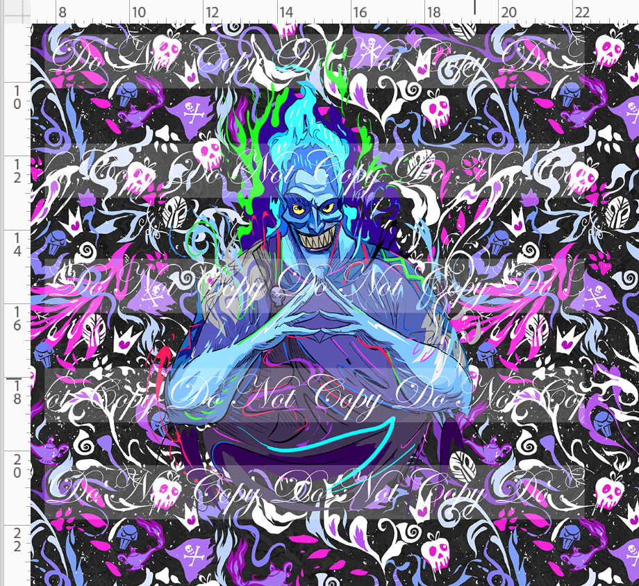 Retail - Artistic Villains - Panel - Blue Flames - White Purple Pink - ADULT