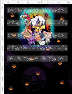 CATALOG - PREORDER R117 - Halloween Critters - Panel - House and Moon Scene - Black - CHILD