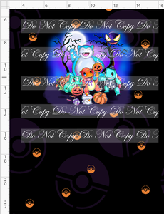 CATALOG - PREORDER R117 - Halloween Critters - Panel - Moon Blue with Trees Scene - Black - CHILD