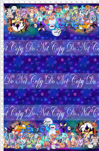 Retail - Halloween Critters - Double Border - Blue
