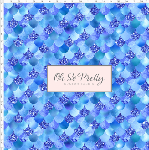 Retail - Mermaid Princesses - Scales - Blue and Glitter