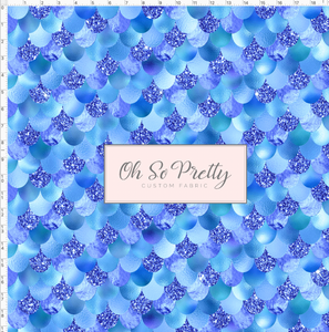 Retail - Mermaid Princesses - Scales - Blue and Glitter