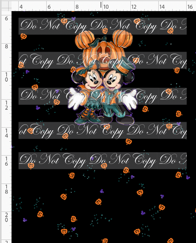 CATLOG - PREORDER R117 - Batty Halloween Party - Panel - Pumpkin - Black - CHILD