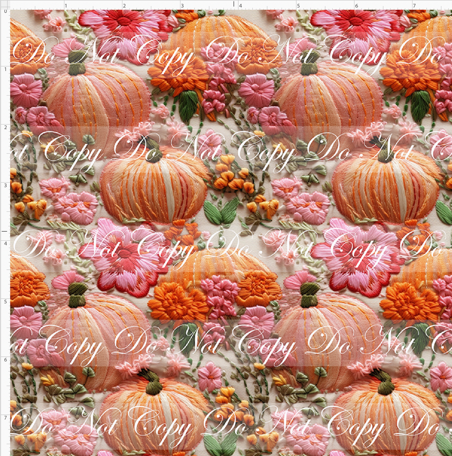 PREORDER - Embroidery Collection - Orange Pumpkins - SMALL SCALE