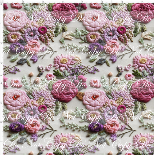 PREORDER - Embroidery Collection - Pink and Purple Florals - SMALL SCALE