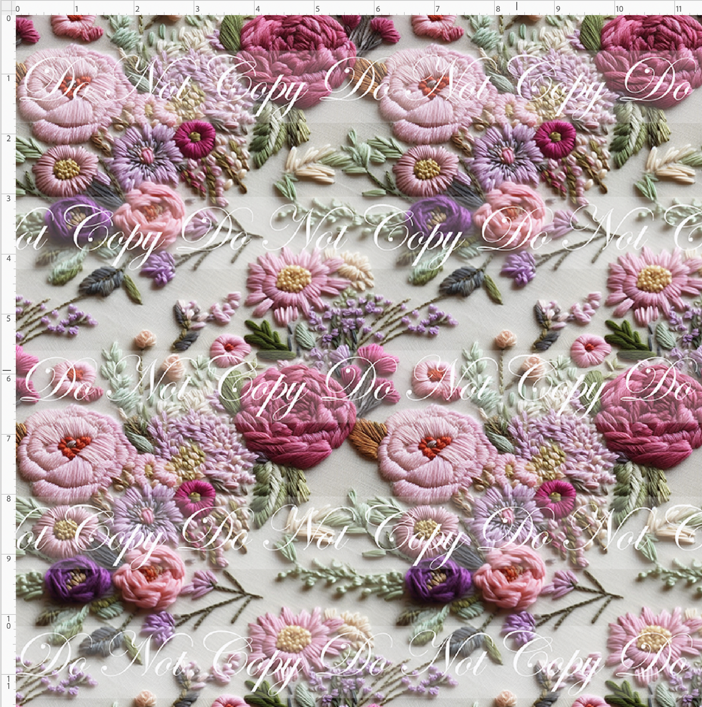 PREORDER - Embroidery Collection - Pink and Purple Florals - REGULAR SCALE