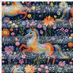 PREORDER - Embroidery Collection - Rainbow Unicorn on Navy - SMALL SCALE