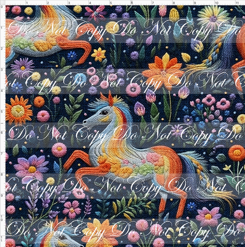 PREORDER - Embroidery Collection - Rainbow Unicorn on Navy - REGULAR SCALE