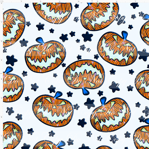 PREORDER - Glowing NBC - Pumpkins - Blue - White Background - SMALL SCALE