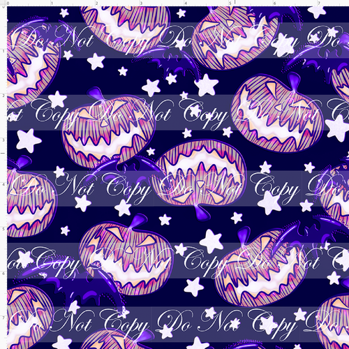 PREORDER R123 - Glowing NBC - Pumpkins - Purple - Navy Background - SMALL SCALE