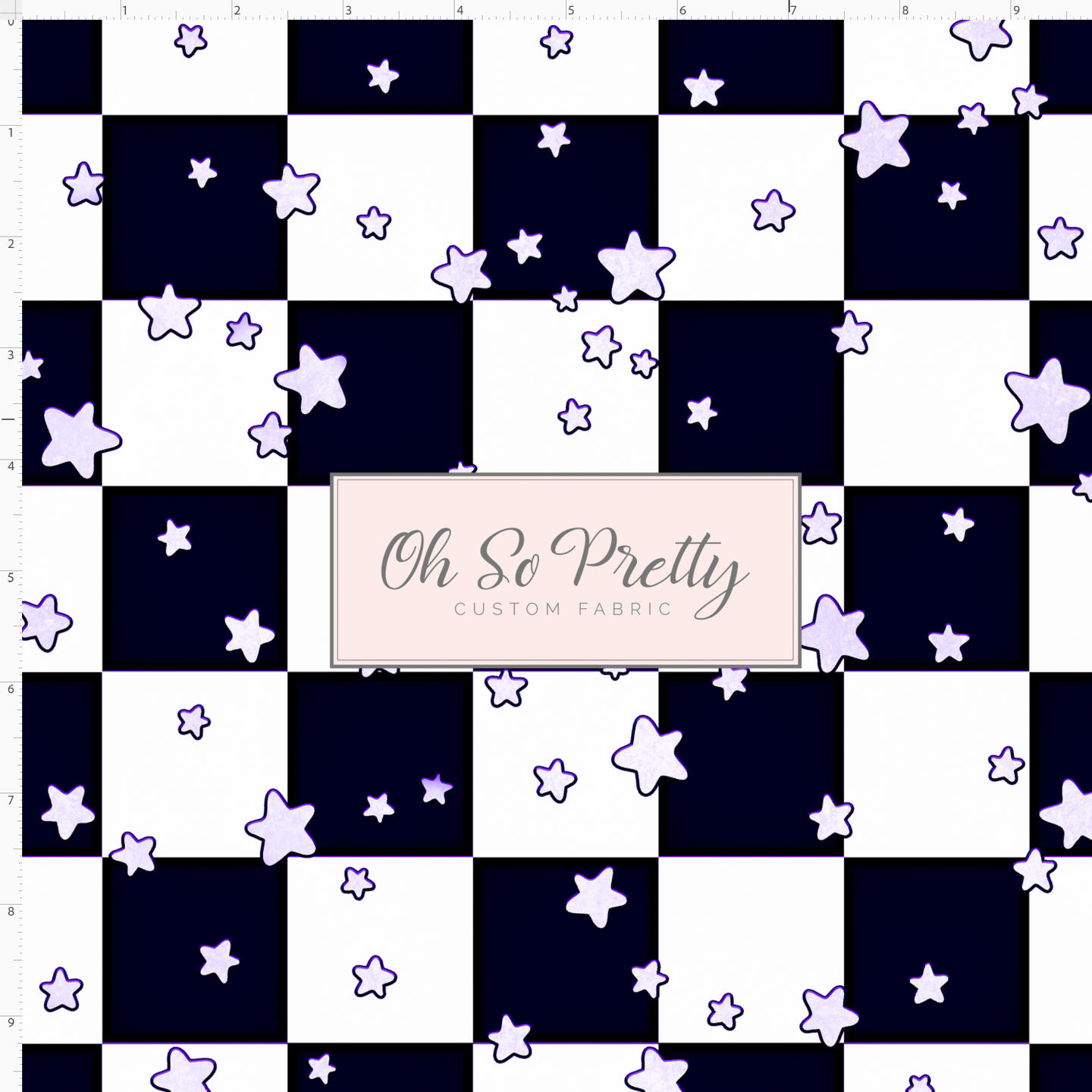CATALOG - PREORDER - Glowing NBC - Check - Purple Stars - REGULAR SCALE