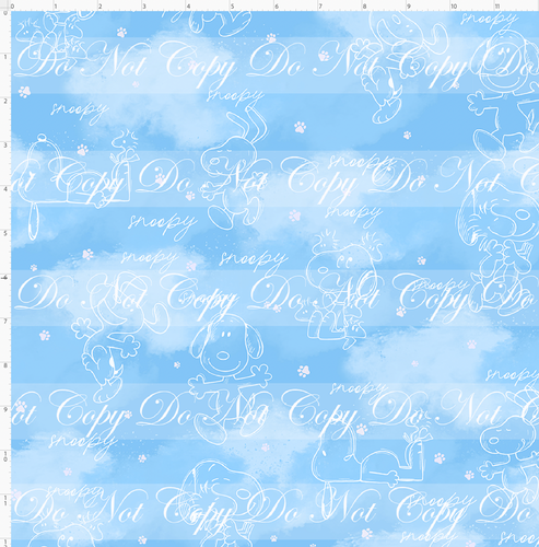 PREORDER R123 - Peanut Pup - Double Border - Background - Blue