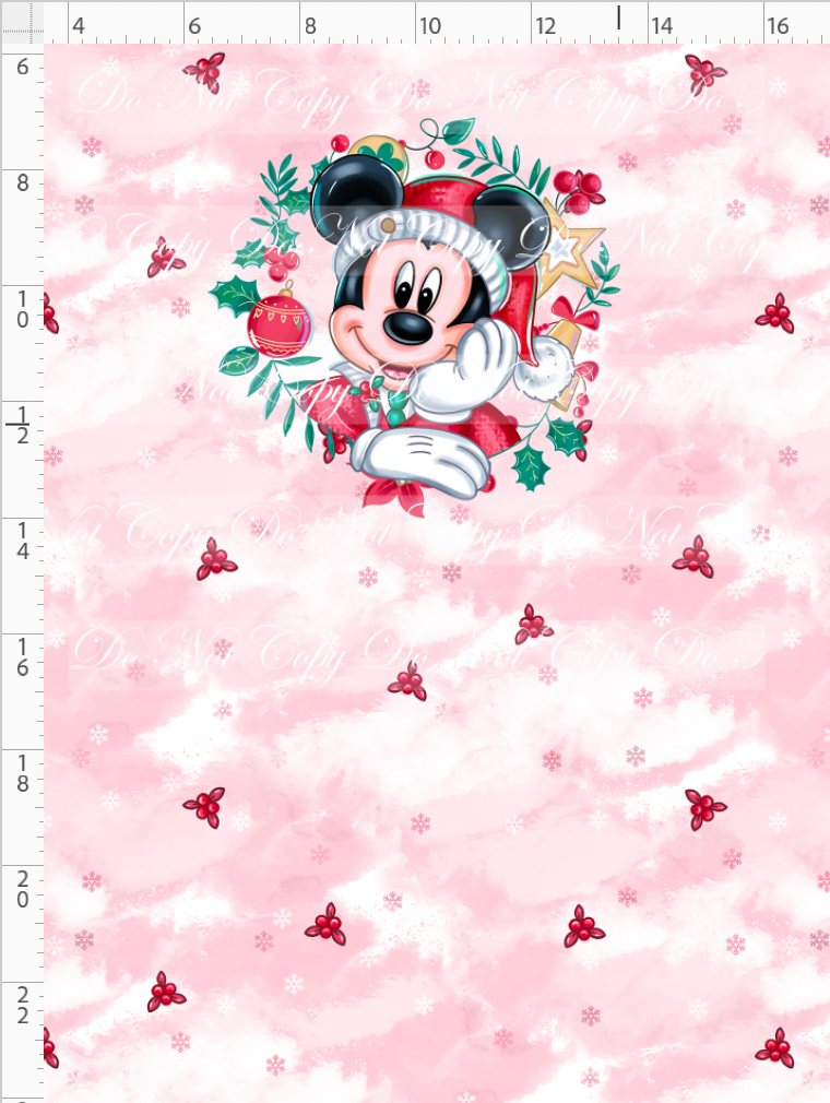 Retail - Poinsettia Mouse - Panel - Boy Mouse - Red - CHILD