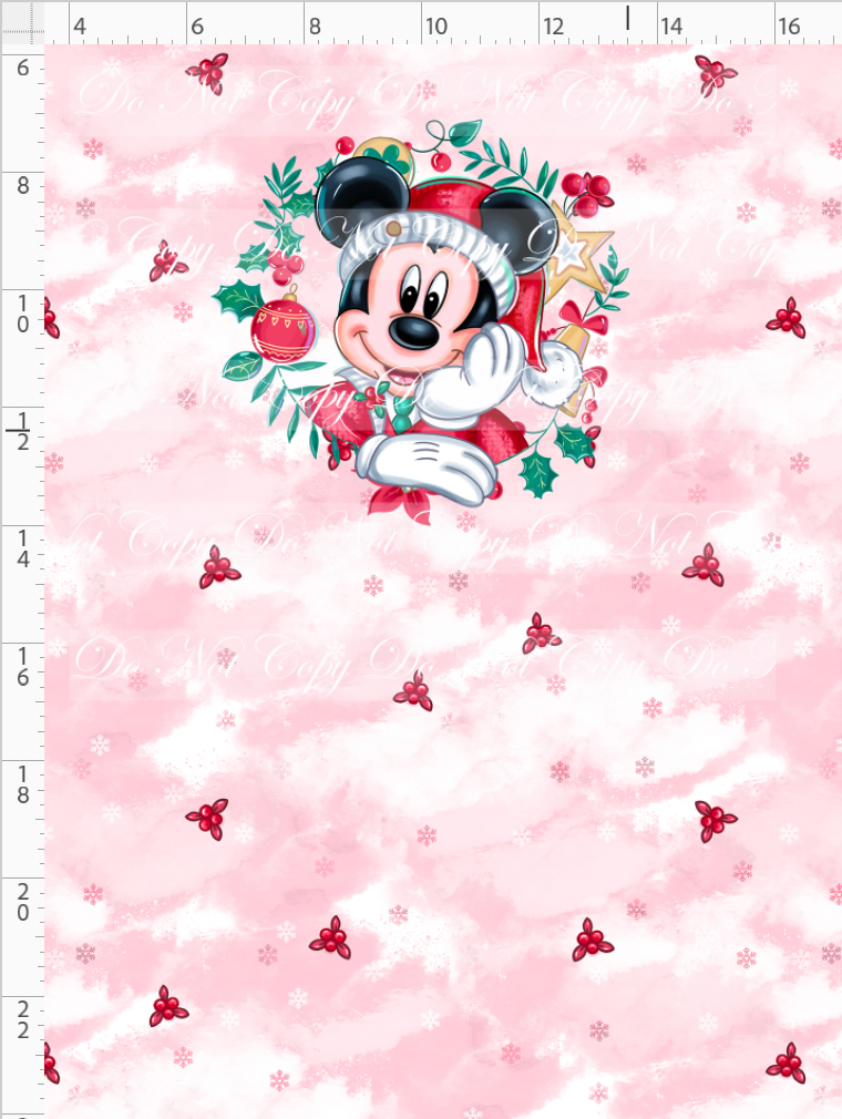 PREORDER - Poinsettia Mouse - Panel - Boy Mouse - Red - CHILD