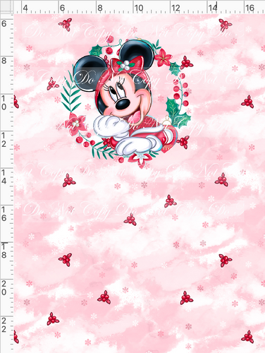 PREORDER - Poinsettia Mouse - Panel - Girl Mouse - Red - CHILD