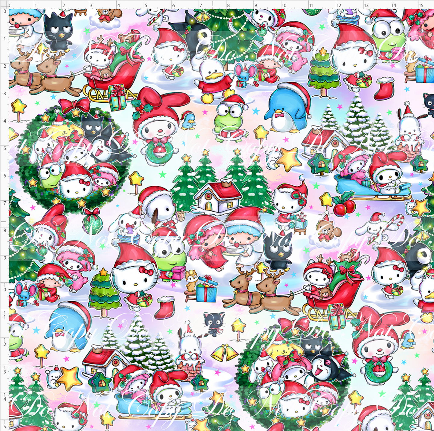 PREORDER - Christmas Kitty and Friends - Main - Colorful - LARGE SCALE