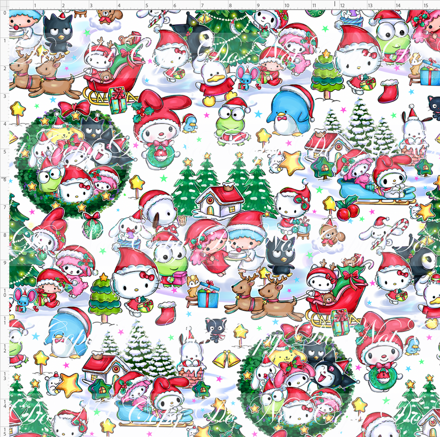 PREORDER - Christmas Kitty and Friends - Main - White - LARGE SCALE