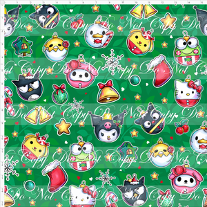 PREORDER - Christmas Kitty and Friends - Ornaments - Green - LARGE SCALE