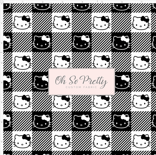 PREORDER - Christmas Kitty and Friends - Buffalo Plaid - Black White - SMALL SCALE