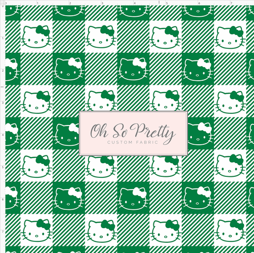 PREORDER - Christmas Kitty and Friends - Buffalo Plaid - Green White - SMALL SCALE